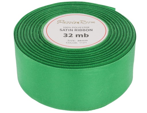 Ozdobná saténová stuha 38mm 32mb zelená
