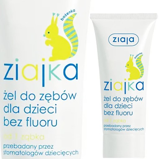 Ziaja Ziajka, gélová zubná pasta pre deti a dojčatá, bez fluoridu, 50 ml