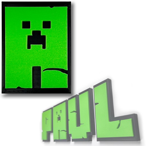 KAJAWIS XL písmená v štýle minecraft 3D nálepky na stenu MENÁ písmená 1ks