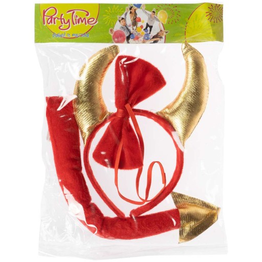 Čertík s motýlikom, čertovské rohy + motýlik + chvost