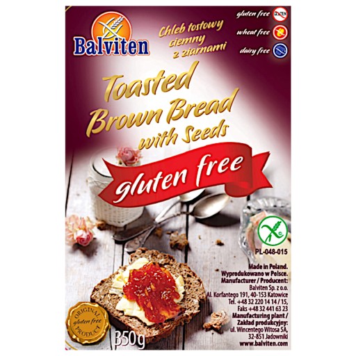 Balviten Tmavý toastový chlieb so semienkami 350g, bezlepkový