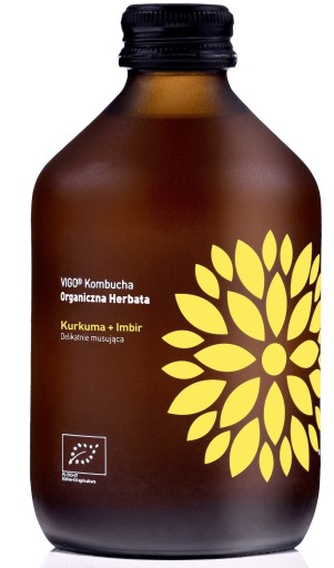 KOMBUCHA S KURKUMIOU A ZÁZVOROM BG BIO 330 ml - VIGO