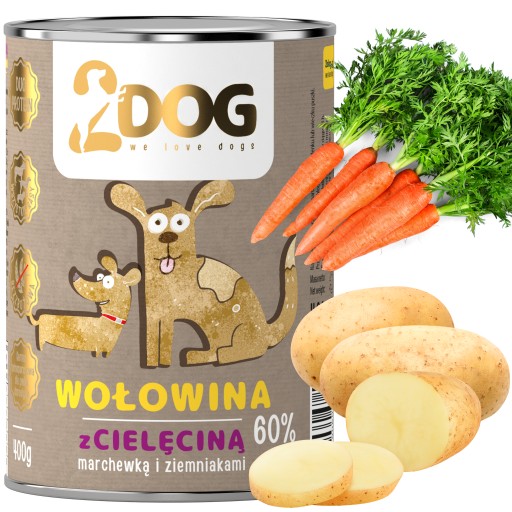 Mokré krmivo pre psov HOVÄDZIE + TEĽACIE 400g MONOPROTEIN HYPOALLERGENIC