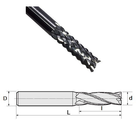 3,175mm MULTI LADE VHM FRÉZA PRE DPS MDF KOMPOZITY