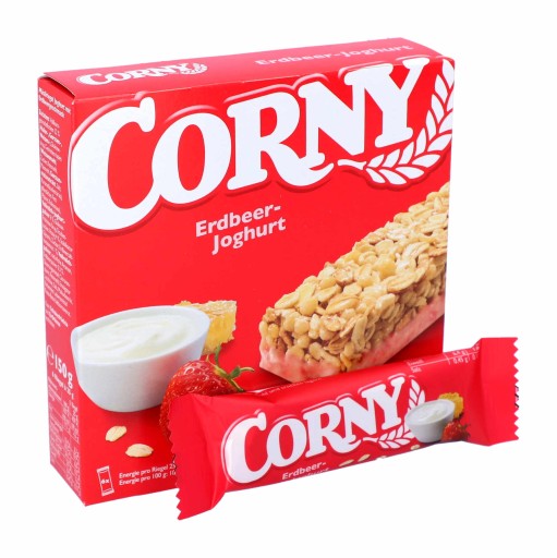 CORNY Jahodová jogurtová energetická tyčinka 6 kusov