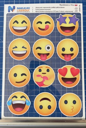 Nažehľovacie obliečky s emotikonmi - sada 12 kusov