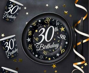 B&C 30 Narodeninové papierové poháre, 250 ml NA DOPLNENIE