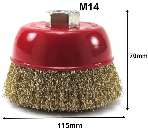 MOSADZNÁ PREDNÁ DRôTENÁ KEFA M14 115mm NA BRÚSKU