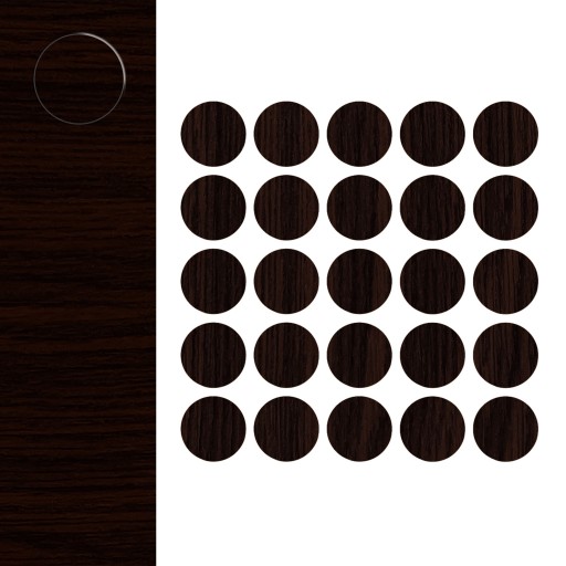 Samolepiaci kryt nalepenie na nábytok Farba Wenge fi 14mm 25 kusov DIY