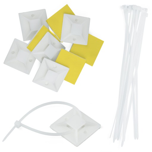 10x SAMOLEPIACI ORGANIZÁTOR KÁBLOV DRŽIAK KÁBLOV LEPIDLO 40x40mm