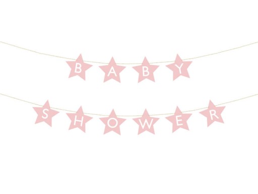 Baby Shower girlanda svetloružová bannerová hviezda dekorácie 290cm 1ks