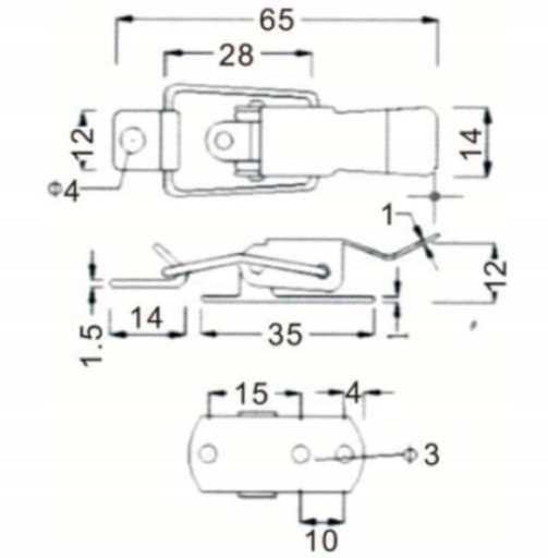 65,0 mm Kandahar spona z nehrdzavejúcej ocele R-39
