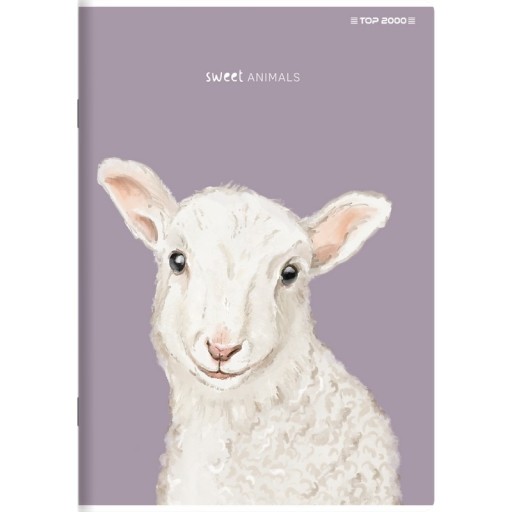 Kockovaný zápisník s okrajom A5 TOP-2000 SWEET ANIMAL 80 listov