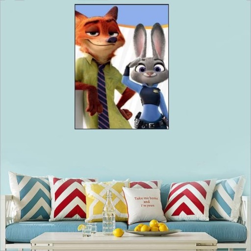 5D diamantová výšivka králika a líšky Zootopia
