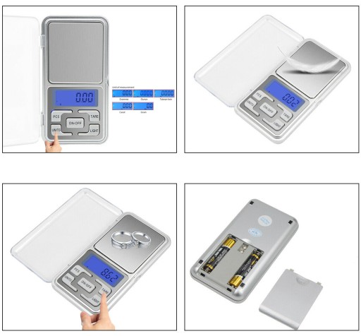 PRESNÁ VÁHA NA ELEKTRONICKÉ ŠPERKY 0,1g / 500g LCD + SÚPRAVA BATÉRIÍ