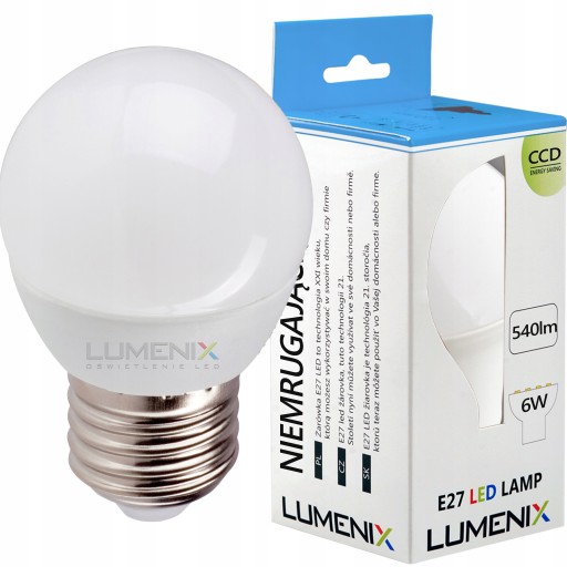 E27 LED žiarovka 540lm 6W NEUTRÁLNA GULIČKA