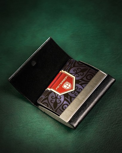 Elegantný vizitkár, gravírovanie z ekokože