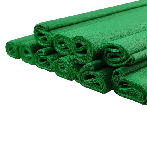Tmavozelený krčený hodvábny papier 10 ks.