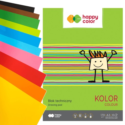 FAREBNÝ TECHNICKÝ ŠKOLSKÝ BLOK A3/10 170G ŠŤASTNÁ FARBA