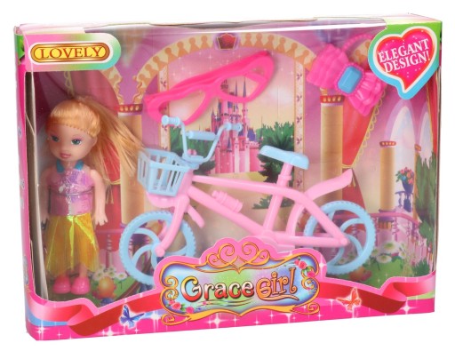 Mini bábika + bicykel 7750