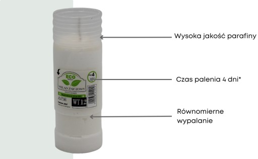 Gélová parafínová vložka do cintorínskych sviec 18,5 cm 4 dni 96 h WT12