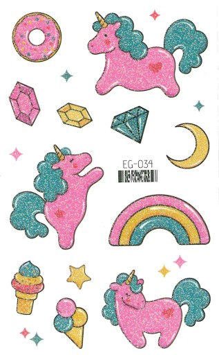 Umývateľné tetovanie pre deti GLITTER UNICORNS EG034
