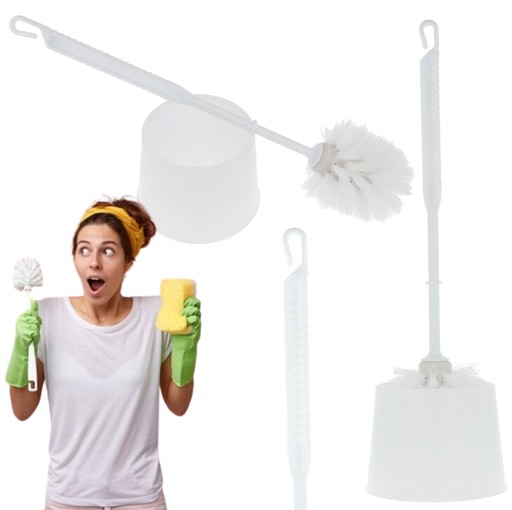 PRAKTICKÁ BIELA WC KEFA NA KÚPEĽŇOVÉ WC S NÁDOBOU