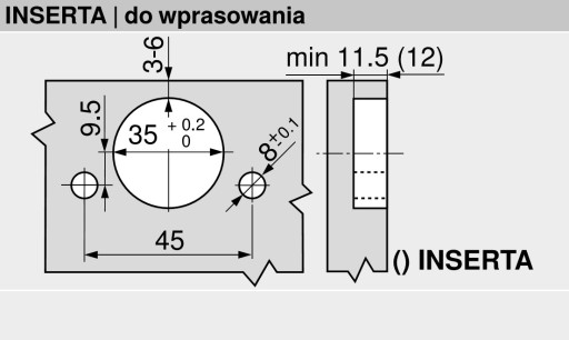 prekrývacia pružina závesu Clip TOP INSERTA EURO