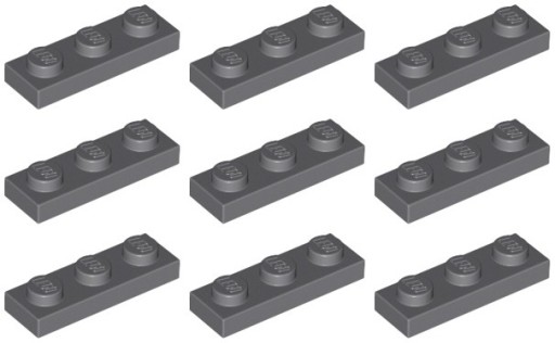 LEGO 3623 TANIER 1x3 tmavosivá NOVINKA (5g) 9 ks.