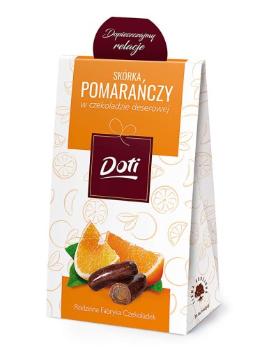 Pomarančová kôra vo vrecúšku Premium z tmavej čokolády Doti 100 g
