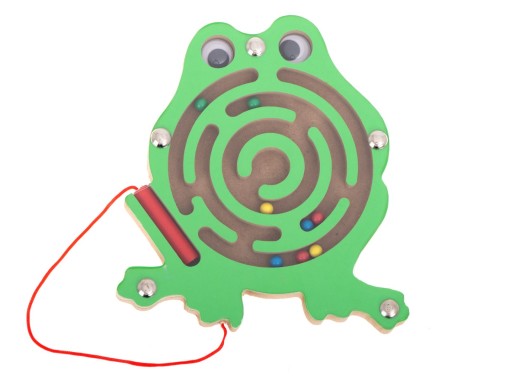 MAGNETICKÁ GUĽA LABYRINT DREVENÁ ŽABIA ZÁBAVKA