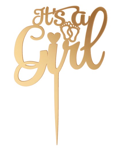 Topper Je to baby shower Golden Plexi