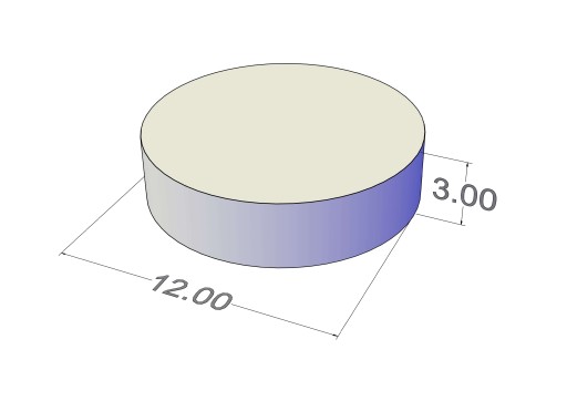 Neodymový magnet valcový MW 12x3 N38 10 ks