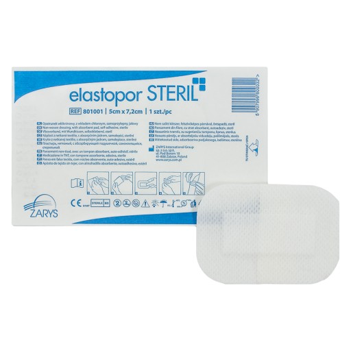 Elastopor Steril 5x7,2 cm Sterilná náplasť s obväzom 100 ks