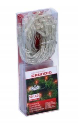 GRUNDIG GIRLANDA LED LAMPY 5M 50 LED DEKORATÍVNE SVETLÁ NA BATÉRIU 3XAA