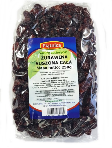 SUŠENÉ BRUSINKY CELÉ PREMIUM 250g PIATOK