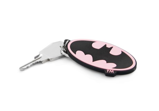 Gumená kľúčenka Batman Pink Logo Backpack prívesok pre deti