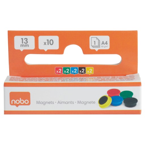 Farebné mix magnety na dosky 13mm, 10ks - nobo