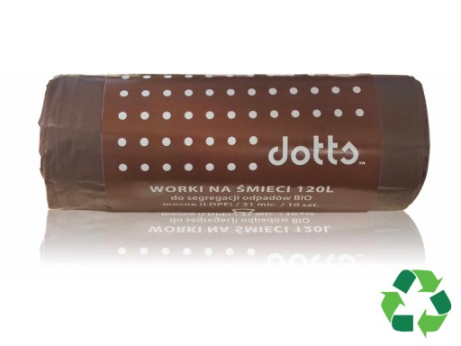 DOTTS vrecia na odpad 120l. LDPE pevný na segregáciu, balenie 10 ks - hnedá BIO