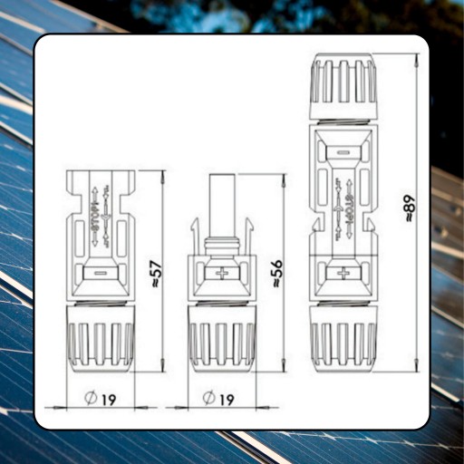 KONEKTOR MC4 KONEKTOR SOLÁRNY PANEL FOTOVOLTAICKÝ KONEKTOR 1000V 30A+ -