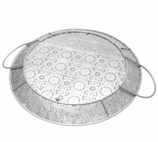 KOVOVÝ DEKORATÍVNY PODANÍK S OZDOBAMI Q34CM