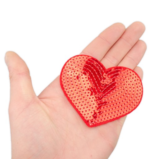 Flitrová nášivka Heart Red Flitrové srdce