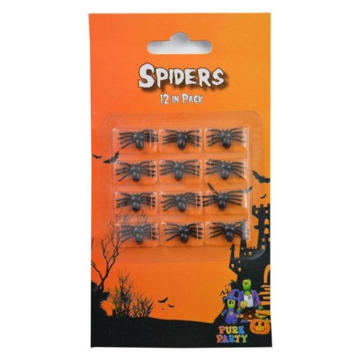 STRAŠIDLÁ HALLOWEENSKÉ DEKORÁCIE PAVÚKY 12 ks