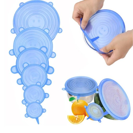 SILIKÓNOVÉ OBÁLKY NA POTRAVINY UNIVERZÁLNE FLEXIBILNÉ 6 KS 6,5-20CM