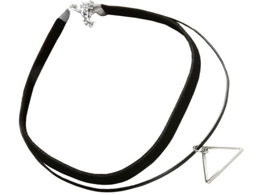 Black Choker náhrdelník Strieborný trojuholníkový prívesok