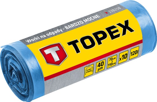 Vrecia na odpad 120 l, modré, 40 mic TOPEX 23