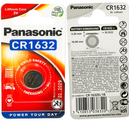Panasonic lítiová batéria 3V CR1632 1 ks.