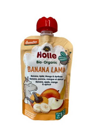 Mousse in a tube Banana - Jablko - Mango - Marhuľa Bez pridaného cukru Od 6 mesiacov Dem