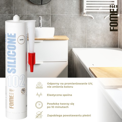 Pružný sanitárny silikón FOME FLEX šedý 310ml PREMIUM kvalita