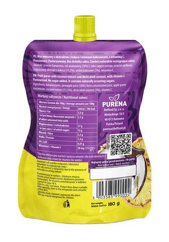 Ananásové kokosové chrumky s kokosovými lupienkami 180g Purena